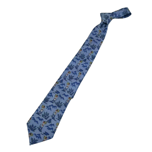 HERMES  総柄 シルクネクタイ