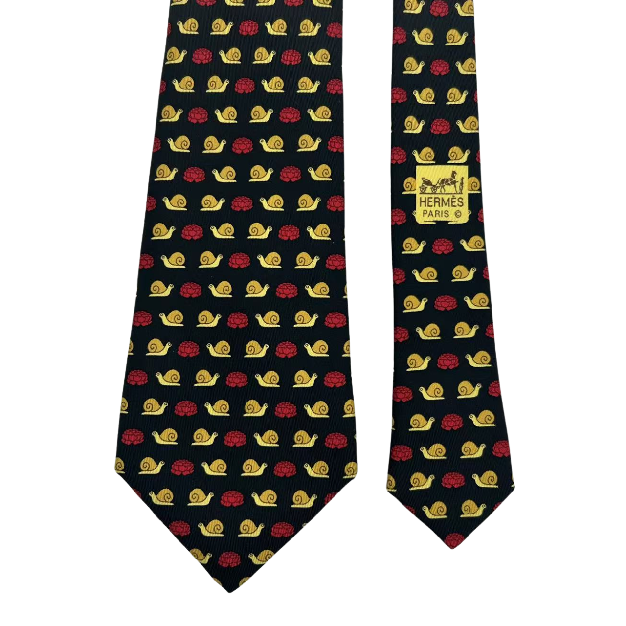 HERMES 総柄 シルクネクタイ