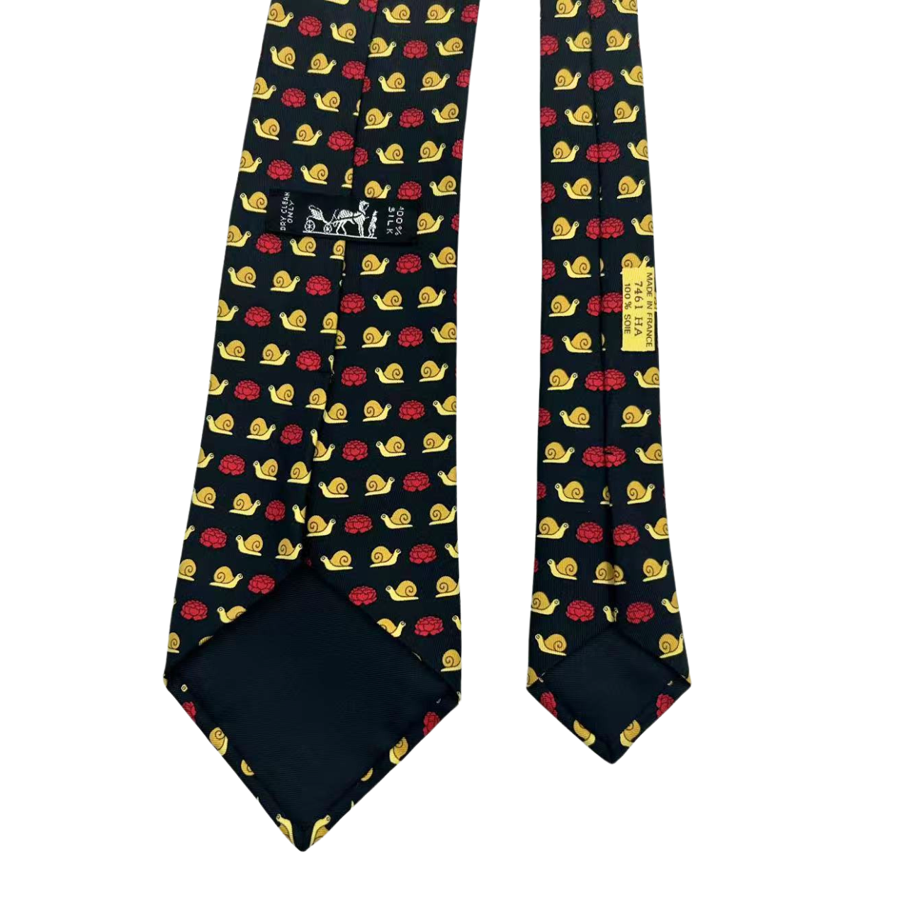 HERMES 総柄 シルクネクタイ