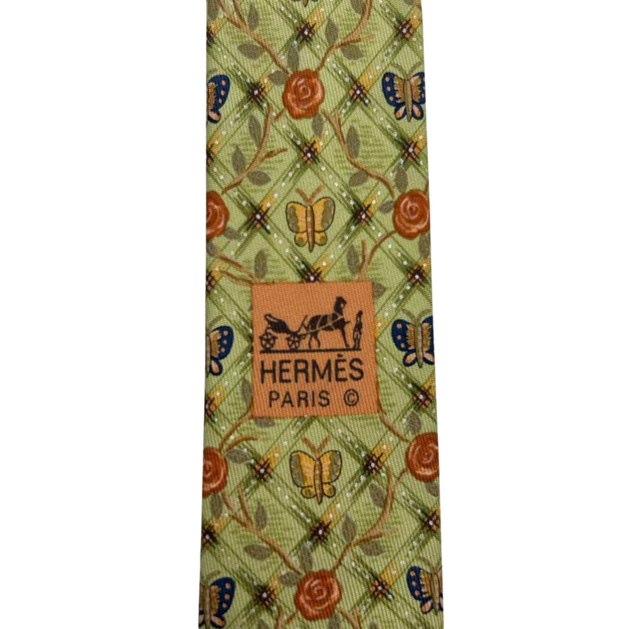 HERMES 総柄シルク ネクタイ