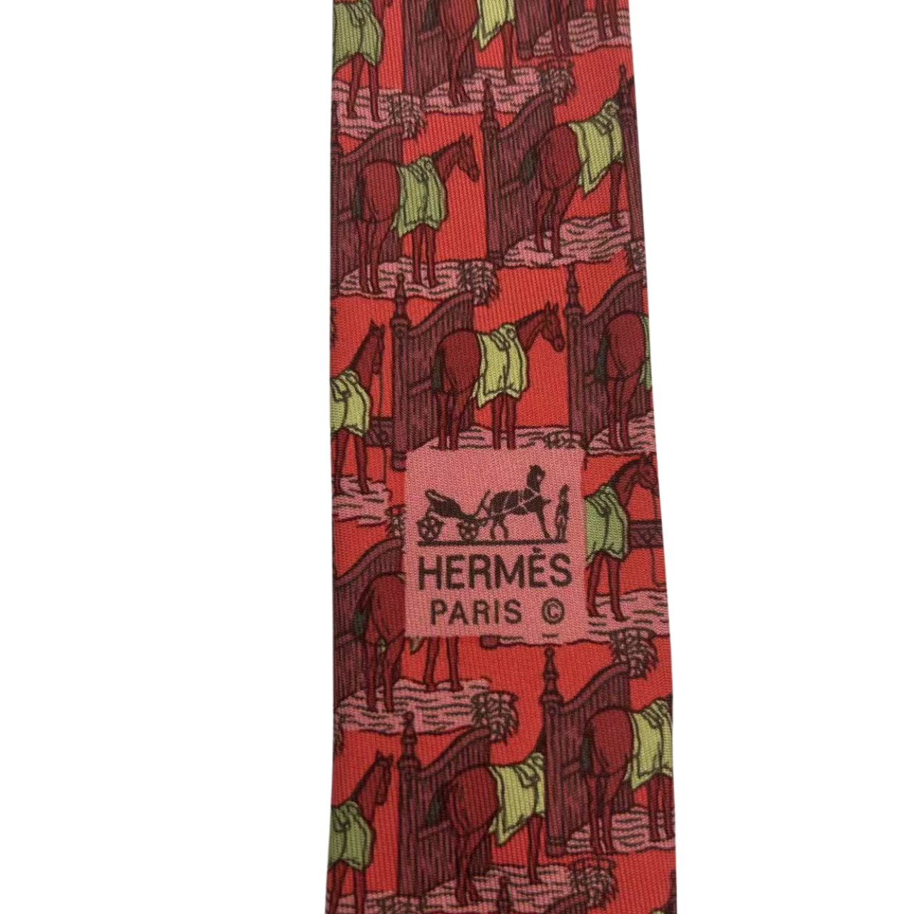 HERMES 総柄 シルクネクタイ